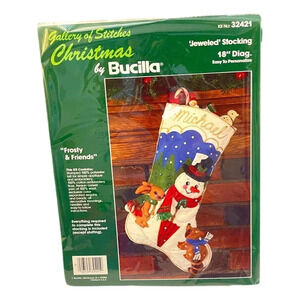 Bucilla Christmas Frosty 18 Inch Stocking Kit Complete Gallery of  Stitches